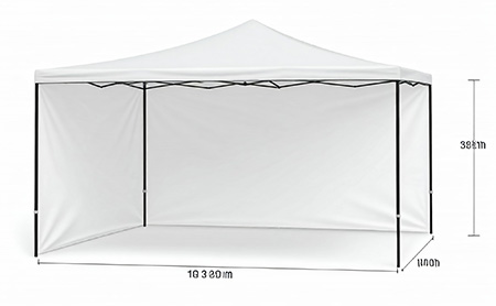 tent with measurements